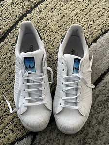 mens adidas trainers white 9.5 - Picture 1 of 6