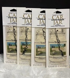 4 Yankee Candle Car Jar Air Freshener Clean Cotton - Picture 1 of 1