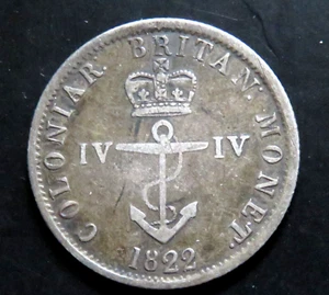 British West Indies.. 1822 1/4 Dollar - Anchor Money.. aVF - Imagen 1 de 2