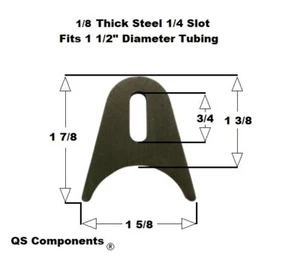Pestaña de extremo de varilla de chasis ranura de 1/4" de 1/8" de grosor 1 7/8" de alto (se adapta a 1 1/2" de diámetro Tubo) - Imagen 1 de 1