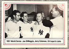 1983 Red ASA series No. 10 card 9 of 10 - Johnny Mize Story w' Joe Dimaggio