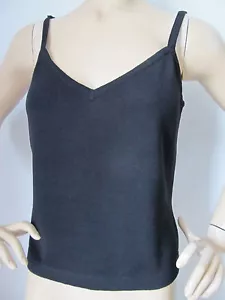 NUOVA MAGLIA ST JOHN DONNA TAGLIA S TOP CAMI NERO CAVIALE SANTANA MAGLIA - Foto 1 di 5