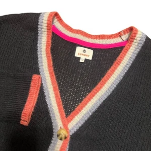 SUNDRY Women's Black Merino Wool Cashmere Blend Cardigan Sweater Size 3 - Picture 1 of 8