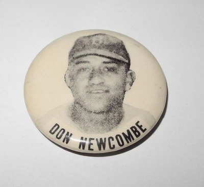 1950's Baseball Don Newcombe Brooklyn Dodgers World Series Souvenir Pin Button - Image 1 of 2