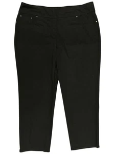 Ruby Rd 22W Ankle Pants Core Essential Bold Black Slimming Waistband Coin Pocket - Picture 1 of 5