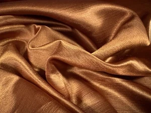 Satin Dupion Woven Dress Fabric, Per Metre - Plain - Copper - Picture 1 of 3