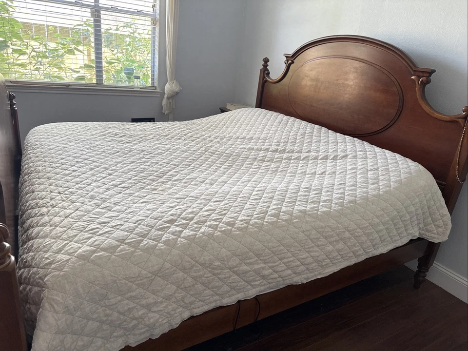 Edredón Pottery Barn Belga Lino Diamante Completo/Queen Beige Ropa de Cama Natural Foto 1 de 4