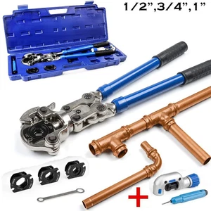 Propress Raccordi in Rame Tubo in Rame Crimpatura Tool Kit Taglierina Tubo Sbavatura a - Foto 1 di 11