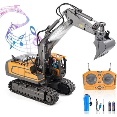 Bagger Spielzeug RC Ferngesteuerter Kettenbagger Bagger + Lichter & Sound Kinder - Bild 1 von 4