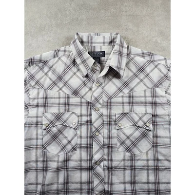 Renegade Shirt Mens Large Western Plaid Short Sleeve Snap Button Up - Image 1 of 4