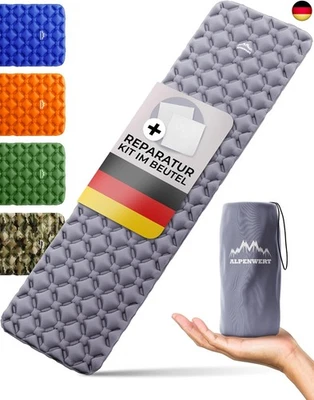 ALPENWERT Isomatte Outdoor [Kleines Packmaß & Ultraleicht] Luftmatratze perfekt für C