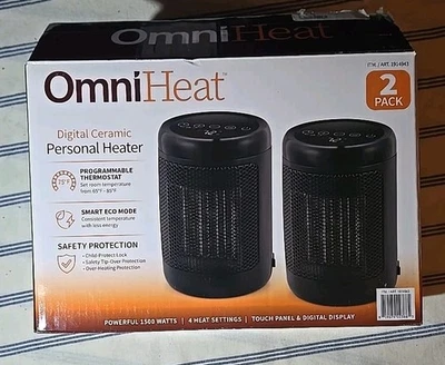 PACK 2 - OmniHeat 1500 W Digital Cerámica Personal Escritorio Calentador de Espacio Caja abierta Foto 1 de 4