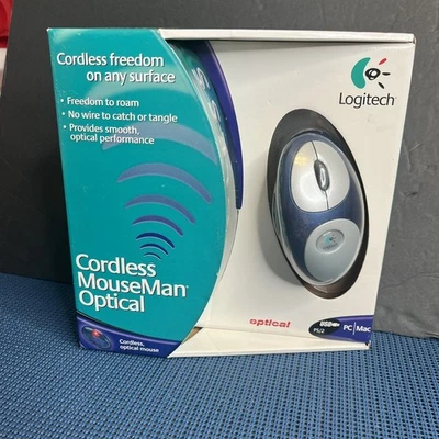 Logitech VTG Cordless MouseMan Optical Mouse PS/2 PC/Mac USB New Old Stock 2001 - Image 1 of 4