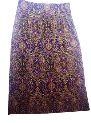 Briggs Short Velvet Ethnic Print Maxi Skirt Size 12 Petite Tribal Stretch Boho - Imagem 1 de 4