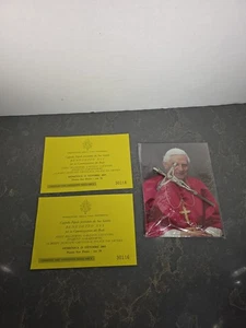 Vaticano Collezionismo Papa Benedetto XVI Canonizzazione, Cartolina e Crocifisso Ciondolo - Foto 1 di 5