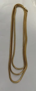 Snake Necklace Vintage Yellow Gold Tone Double 27" Great Quality Versatile EUC - Picture 1 of 5