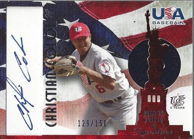2006-07 USA Baseball Signatures Jersey Blue #33 Christian Colon Auto Jersey /150 - Image 1 of 2