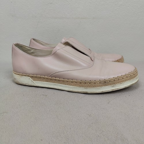 TOD’S Tod's Sneaker Espadrillas Donna 39 5 Pelle Rosa Slip On Preppy Designer