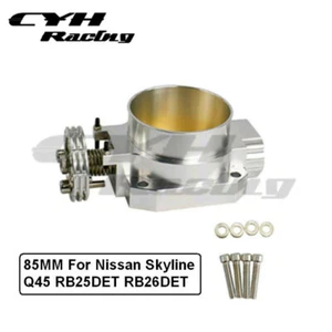 85MM Aluminum Throttle Body For Nissan Skyline Q45 RB25DET RB26DET Engines - Picture 1 of 3