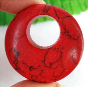 39x8mm Rot Türkis Donuts Anhänger Perlen HL81773 - Bild 1 von 1