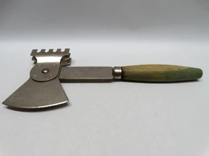 Antico 1922 The Tyler MFG Tenerizer Carne Manico Legno Verde Ottime Condizioni - Foto 1 di 10