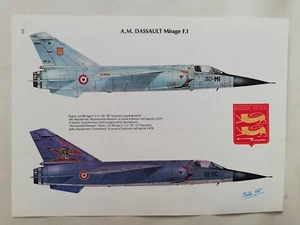Tavola Enciclopedia A.M. DASSAULT MIRAGE F.1 Aviazione Militare Storia - Imagen 1 de 2