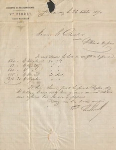 38 SAINT-MARCELLIN COURRIER " ETS VEUVE PERRET " TIMBRE NAPOLEON LOSANGE 1870 - Bild 1 von 2