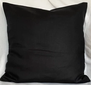 Schlicht schwarz Leinen Stoff Schlafsofa Stuhl Lounge Umschlag Rückenkissen 17" x 17"  - Bild 1 von 1