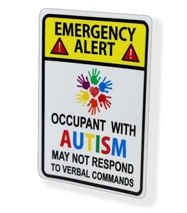 Occupant Emergency Alert Autism Sticker Autistic Car Vehicle Safety Window Decal - Picture 1 of 3