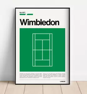 Póster de Wimbledon, póster de tenis Grand Slam - Imagen 1 de 3