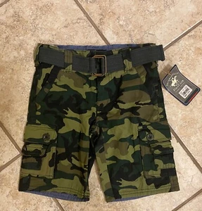 NWT BOY'S GREEN CAMOUFLAGE SHORTS BY BEVERLY HILLS POLO CLUB SIZE 5 - Picture 1 of 3