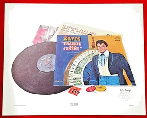Impresión artística de ELVIS The King Dexter Bowles GLASGOW KY artista firmada a mano dos veces 1977 - Imagen 1 de 8