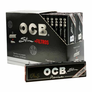 OCB Black Paper With Tips Premium Kingsize Rolling Papers - Picture 1 of 4