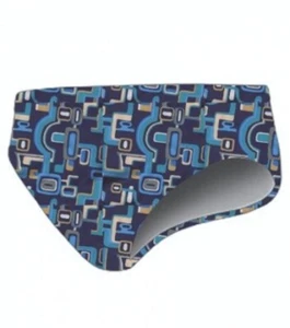 TS Swim Hombre Cortador de Natación (corte Waterpolo) - Estampado Geográfico Azul (24, 26) - Imagen 1 de 5