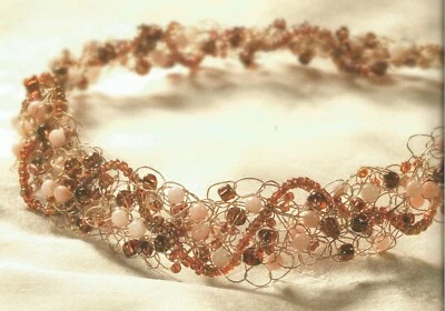 Crochet Wire Bead Jewelry Patterns Beading Necklaces Bracelets Leisure Arts N61 - Image 1 of 4