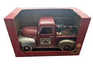 Vintage Rustic Red Christmas Tree Truck Pre-Lit Festive Decorative Color Lights - Picture 1 of 8