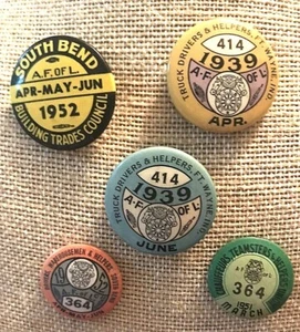 5 Vintage A.F.O.L. Pinback Buttons - Picture 1 of 10
