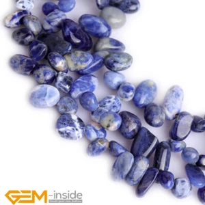 Freeform Blue Lapis Lazuli Gemstones Loose Spacer Jewellery Making Beads 15" AU - Imagen 1 de 19
