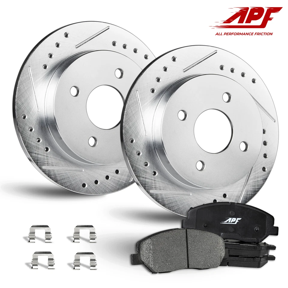 Front Zinc Drill/Slot Brake Rotors + Ceramic Pads for Honda Civic 1996-2005 - Imagem 1 de 4