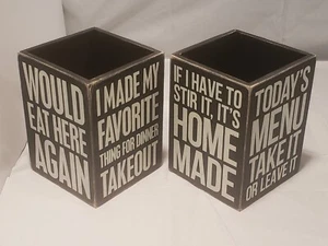 One Wooden Organizer Kitchen Utensil Holder for Countertop - Primitive Farmhouse - Picture 1 of 8