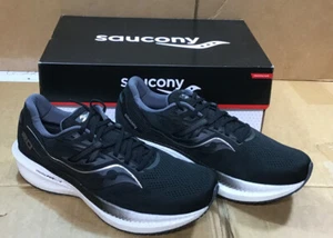 Saucony Triumph 20 Men's Black/White Running Shoes - Picture 1 of 7