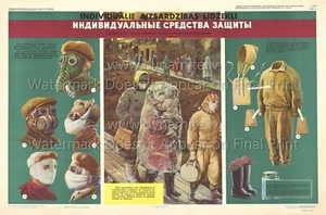Soviet Russian Latvia WETPROOF PP Poster Print GAS MASKS RESPIRATORS 24x36" - Picture 1 of 1