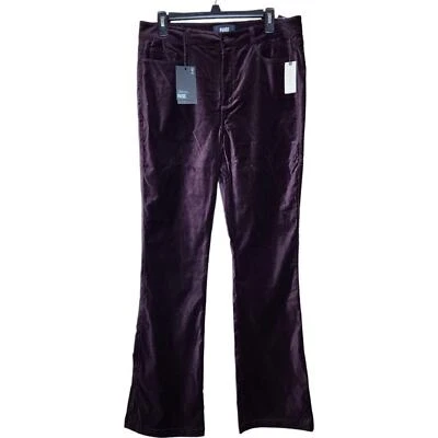 PAIGE Manhattan High-Rise Bootcut Velvet Jeans Black Cherry Size 31 - Image 1 of 4