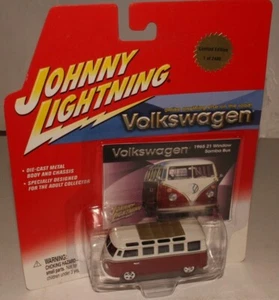 JOHNNY LIGHTNING 1965 VOLKSWAGEN VW 21 WINDOW SAMBA BUS, RED, 1 OF 2400, NIB - Picture 1 of 5