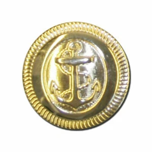 15mm 18mm 23mm Gold Anchor Buttons Plastic Shank Military Nautical sew on - Picture 1 of 1