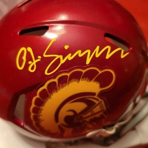 O.J. Simpson hand signed USC Speed Mini Helmet with JSA Witness Authentication - Picture 1 of 7