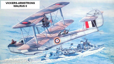 Model Airplane Plans (FF): Walrus II 38" Scale Amphibian Biplane for .75-1cc  - Image 1 of 4