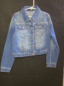 Falls Creek Denim Jacket Girls Size M Long Sleeve Button Up - Picture 1 of 4