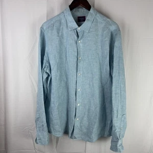 UNTUCKit Linen Shirt Men XL Slim Fit Franconia WR Blue L/S Button Beach Tropical - Picture 1 of 14