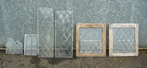 VERY OLD ANTIQUE LEADED GLASS, SEE DESCRIPTION FOR SIZES - Picture 1 of 2